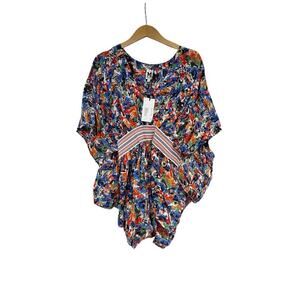 M Missoni 100% Silk Printed Kimono Belted Tunic Top Coverup Size Large New